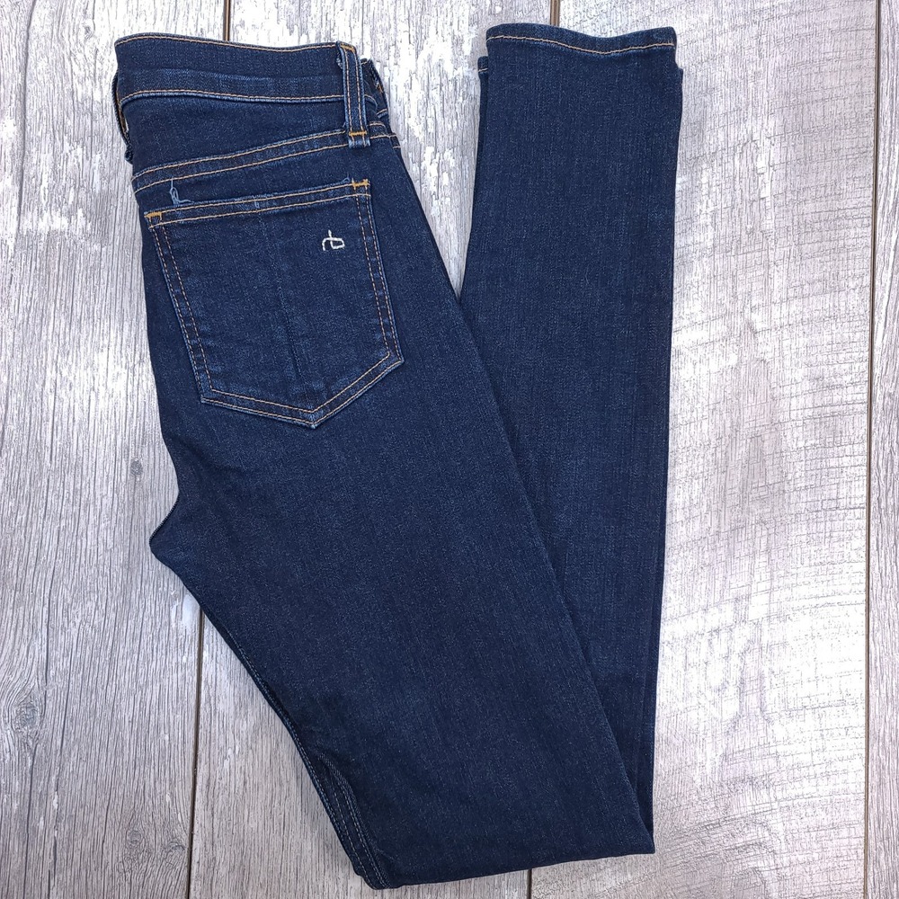 Rag & Bone Womens The High Rise Skinny Jeans Size 25x31 Heritage Blue Denim Pant